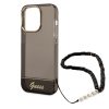Guess iPhone 14 Pro Max Translucent Pearl Strap (GUHCP14XHGCOHK) hátlap, tok, fekete