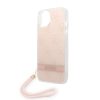 Guess iPhone 14 Plus 4G Print Strap (GUOHCP14MH4STP) hátlap, tok, rózsaszín