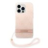 Guess iPhone 14 Pro Max 4G Print Strap (GUOHCP14XH4STP) hátlap, tok, rózsaszín