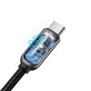 Baseus Display CATSK-C01 USB-C/USB-C adat és töltőkábel kijelzővel, gyorstöltő, 100W, 20V, 5A, 200cm, fekete