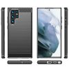 Carbon Case Flexible Samsung Galaxy S22 Ultra hátlap, tok, fekete