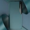 Eco Leather View Case Samsung Galaxy S21 FE oldalra nyíló tok, sötétzöld