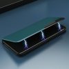 Eco Leather View Case Samsung Galaxy S21 FE oldalra nyíló tok, sötétzöld