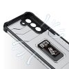 Crystal Ring Magnetic Kickstand Samsung Galaxy S22 ütésálló hátlap, tok, ezüst-fekete