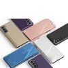 Clear View Case Flip Cover For Samsung Galaxy S22 Plus oldalra nyíló tok, rózsaszín