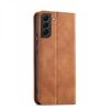 Magnet Fancy Case Samsung Galaxy S22 Plus oldalra nyíló tok, barna
