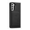 Magnet Card Case for Samsung Galaxy S22 Plus oldalra nyíló tok, fekete