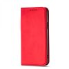 Magnet Card Case Samsung Galaxy S22 Ultra oldalra nyíló tok, piros