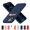 Card Case Silicone Samsung Galaxy S22 Ultra hátlap, tok, sötétkék