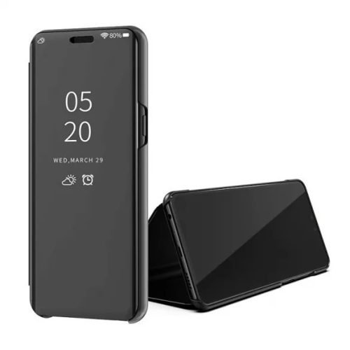 Clear View Case cover for Xiaomi Redmi Note 10 Pro oldalra nyíló tok, fekete