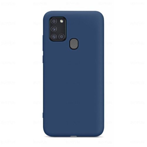 Silicone Case Soft Flexible Rubber Samsung Galaxy A21s hátlap, tok, kék