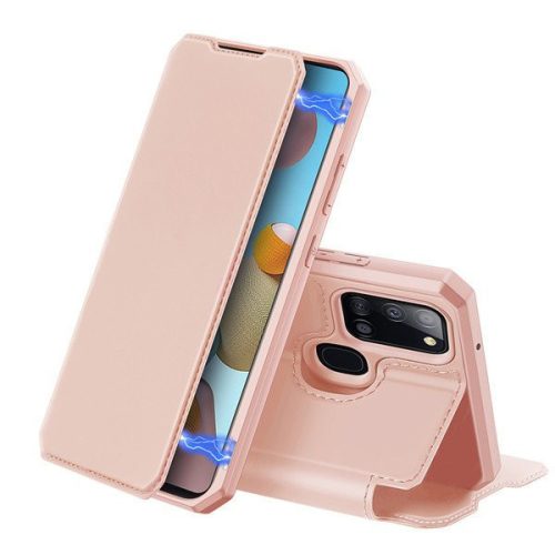 Dux Ducis Skin X Samsung Galaxy A21s oldalra nyíló tok, rózsaszín