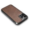 iCarer Leather Oil Wax iPhone 12/12 Pro eredeti bőr, hátlap, tok, barna