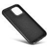 iCarer Leather Oil Wax iPhone 12 Pro Max eredeti bőr, hátlap, tok, fekete