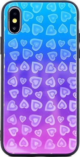 Glass Hearts Samsung Galaxy S9 Plus mintás, hátlap, tok, kék-rózsaszín