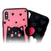Hearts Cat Samsung Galaxy S10 Plus mintás, hátlap, tok, rózsaszín