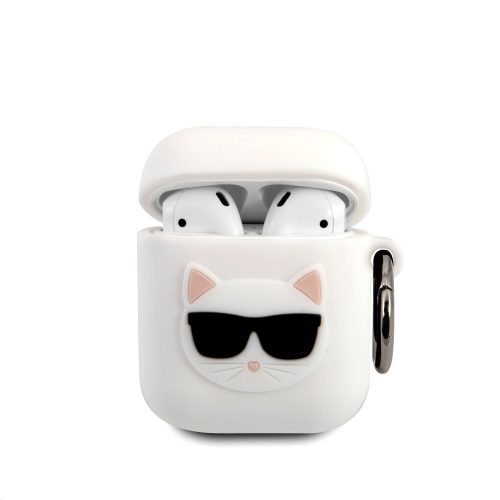 Karl Lagerfeld Apple Airpods Choupette (KLACA2SILCHWH) szilikon tok, fehér
