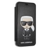 Karl Lagerfeld iPhone Xs Max Ikonik Karl (KLFLBKI65IKPUBK) oldalra nyíló tok, fekete