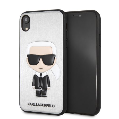 Karl Lagerfeld iPhone Xr Ikonik Karl (KLHCI61IKPUSI) hátlap, tok, ezüst