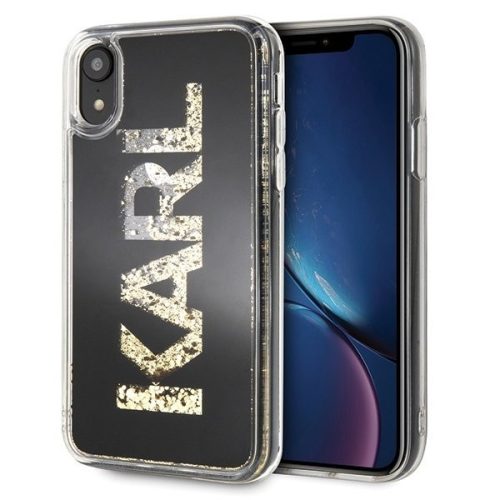 Karl Lagerfeld iPhone Xr Karl Logo Glitter (KLHCI61KAGBK) hátlap, tok, fekete