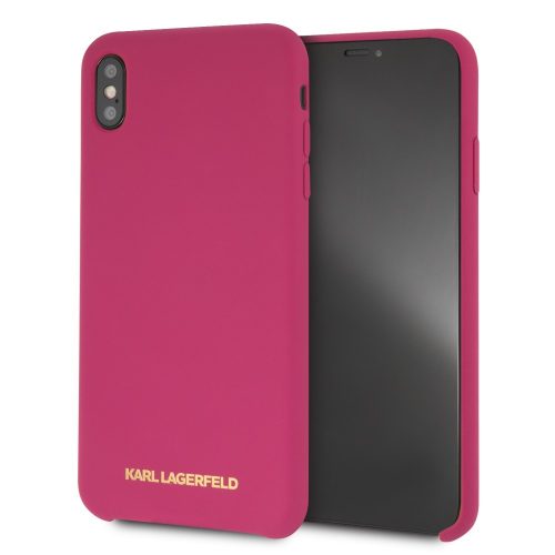 Karl Lagerfeld iPhone Xs Max Silicone Case Soft Touch (KLHCI65SLROG) hátlap, tok, rózsaszín