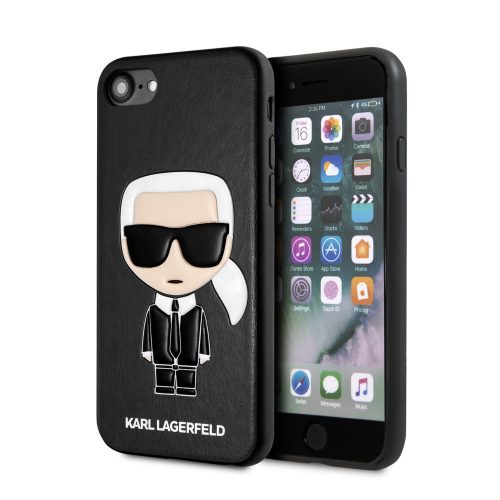 Karl Lagerfeld Embossed Cover iPhone 7/8/SE (2020) (KLHCI8IKPUBK) hátlap, tok, fekete
