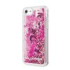 Karl Lagerfeld iPhone 7/8/SE (2020) Floating Charms Liquid Glitter Iconic (KLHCI8ROPI) hátlap, tok, rózsaszín