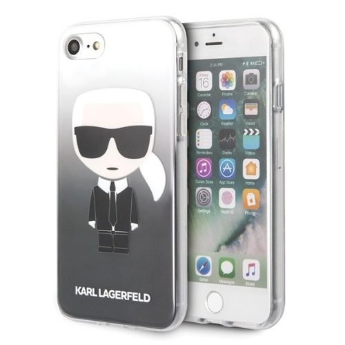 Karl Lagerfeld iPhone 7/8/SE (2020) Ikonik Full Body (KLHCI8TRDFKBK) hátlap, tok, fekete