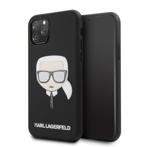 Karl Lagerfeld iPhone 11 Pro Layers Glitter Iconic (KLHCN58GLBK) hátlap, tok, fekete