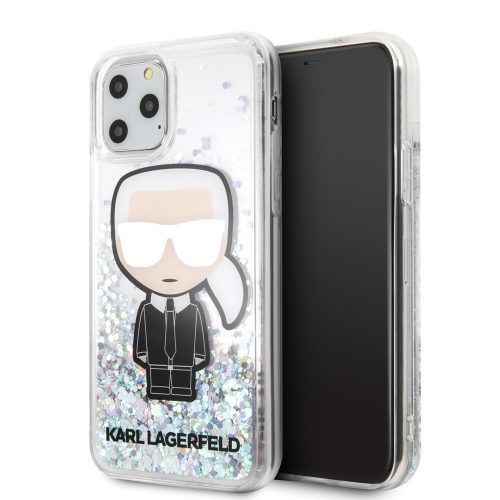Karl Lagerfeld iPhone 11 Pro Liquid Glitter Karl Iconic (KLHCN58LGIRKL) hátlap, tok, színes