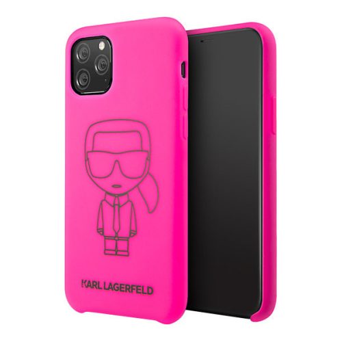 Karl Lagerfeld iPhone 11 Pro Ikonik Outline (KLHCN58SILFLPI) hátlap, tok, rózsaszín