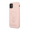 Karl Lagerfeld iPhone 11 Ikonik Outline 2 Silicone (KLHCN61SILTTPI) hátlap, tok, világos rózsaszín