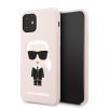 Karl Lagerfeld iPhone 11 Silicone Karl Iconic Full Body (KLHCN61SLFKPI) hátlap, tok, rózsaszín