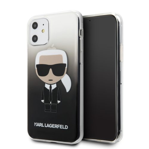 Karl Lagerfeld iPhone 11 Ikonik Full Body (KLHCN61TRDFKBK) hátlap, tok, fekete