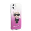 Karl Lagerfeld iPhone 11 Ikonik Full Body (KLHCN61TRDFKPI) hátlap, tok, rózsaszín