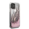 Karl Lagerfeld iPhone 11 Liquid Glitter Signature (KLHCN61TRKSRG) hátlap, tok, rózsaszín