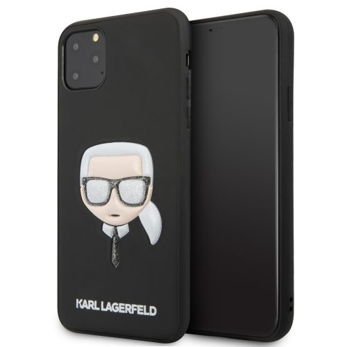 Karl Lagerfeld iPhone 11 Pro Max Layers Glitter Iconic (KLHCN65GLBK) hátlap, tok, fekete