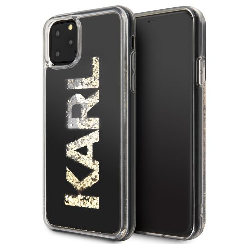 Karl Lagerfeld iPhone 11 Pro Max Karl Logo Glitter (KLHCN65KAGBK) hátlap, tok, fekete