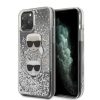 Karl Lagerfeld iPhone 11 Pro Max Karl and Choupette Glitter (KLHCN65KCGLSL) hátlap, tok, ezüst