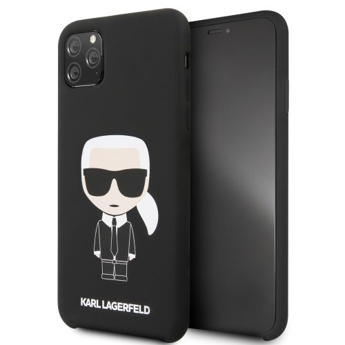 Karl Lagerfeld iPhone 11 Pro Max Silicone Iconic Full Body (KLHCN65SLFKBK) hátlap, tok, fekete