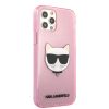 Karl Lagerfeld iPhone 12 Pro Max Choupette Head Glitter (KLHCP12LCHTUGLP) hátlap, tok, rózsaszín