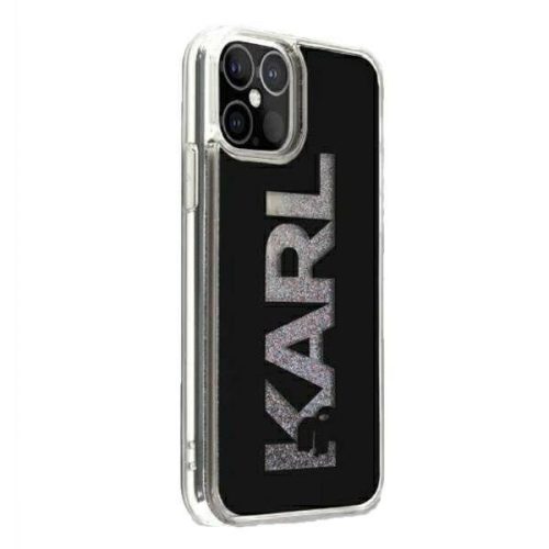 Karl Lagerfeld iPhone 12 Pro Max Karl Logo Glitter (KLHCP12LKLMLBK) hátlap, tok, fekete