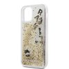 Karl Lagerfeld iPhone 12 Pro Max Floating Charms Liquid Glitter Iconic (KLHCP12LROGO) hátlap, tok, arany