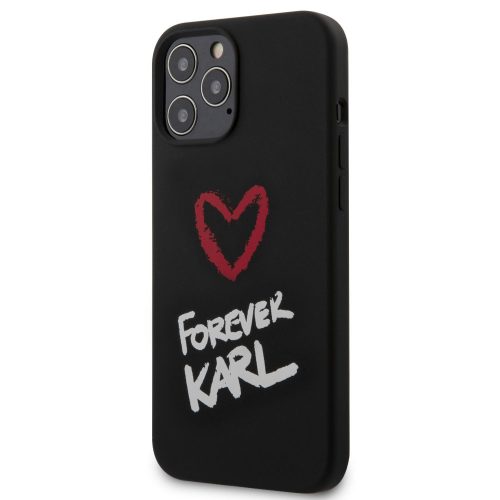 Karl Lagerfeld iPhone 12 Pro Max Silicone Forever (KLHCP12LSILKRBK) hátlap, tok, fekete