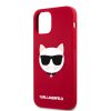 Karl Lagerfeld iPhone 12 Pro Max Choupette Head Silicone (KLHCP12LSLCHRE) hátlap, tok, piros