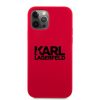 Karl Lagerfeld iPhone 12 Pro Max Stack Black Logo Silicone (KLHCP12LSLKLRE) hátlap, tok, piros