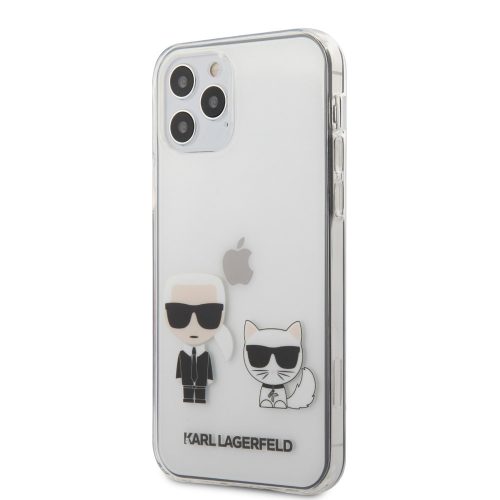 Karl Lagerfeld iPhone 12/12 Pro 3D Karl & Choupette Full Body (KLHCP12MCKTR) hátlap, tok, átlátszó