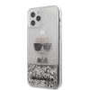 Karl Lagerfeld iPhone 12/12 Pro Liquid Glitter Iconic (KLHCP12MGLIKSL) hátlap, tok, ezüst