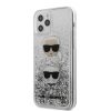 Karl Lagerfeld iPhone 12/12 Pro Karl and Choupette Glitter (KLHCP12MKCGLSL) hátlap, tok, ezüst