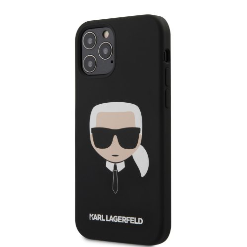 Karl Lagerfeld iPhone 12/12 Pro Silicone Karl Head (KLHCP12MSLKHBK) hátlap, tok, fekete